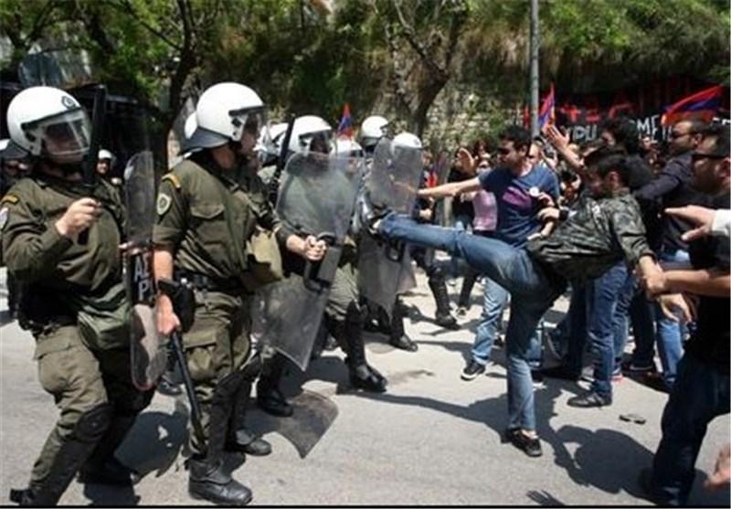 درگیری پلیس یونان با معترضان به نسل کشی ارامنه